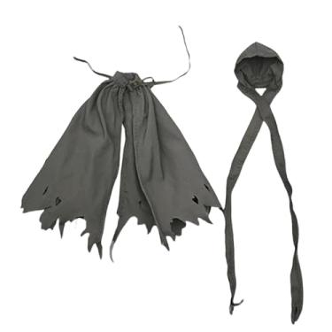 Imagem de menolana Capa e chapéu para bonecos de ação 1/12, roupas em miniatura, acessórios para bonecos de tecido da moda, fantasias de bonecas para homens e mulheres, Preto