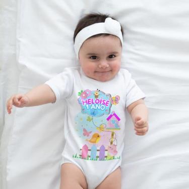 Imagem de Body Infantil Estampa Jardim Encantado - Sublimática, Branco, P