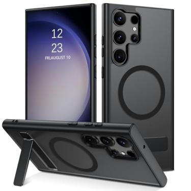 Imagem de VENINGO Capa para Samsung Galaxy S23 Ultra, magnética compatível com MagSafe, suporte fosco slim fit, anti-impressão digital à prova de choque mulheres homens capa protetora para celular para Samsung