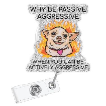 Imagem de Carretel de crachá engraçado Chihuahua, suporte retrátil de enfermeira de farmácia com clipe, presentes para estudantes de enfermagem RN enfermeira trabalhador médico professor médico colega de