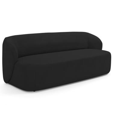 Imagem de Sofá 3 Lugares Orgânico Para Sala De Estar Living 205cm Heidy F04 Veludo Preto - Lyam Decor