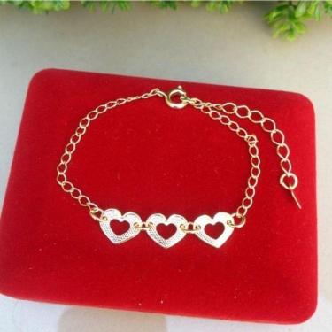 Imagem de Pulseira Infantil Coração Banhada A Ouro