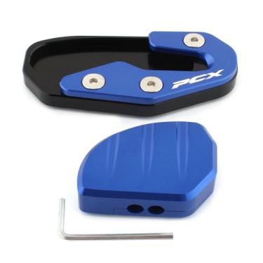 Imagem de FINMOKAL 2 peças de suporte lateral de motocicleta com suporte de extensão de pé kit compatível com Honda Pcx-160 Pcx 160 2025 (azul)