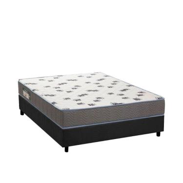 Imagem de Cama Box Casal: Colchão Espuma Ortobom D33 Light + Base Crc Suede Gray(138X188)