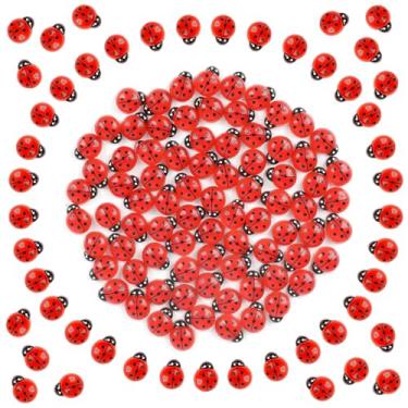 Imagem de Resin Luminous Mini Ladybug Statue Glow Ladybug Flat Back Miniature Figures Glow in The Dark Garden Ornaments Potted Miniature Animals Moss Fairyland Landscape Garden Home Cake Decoration DIY Crafts