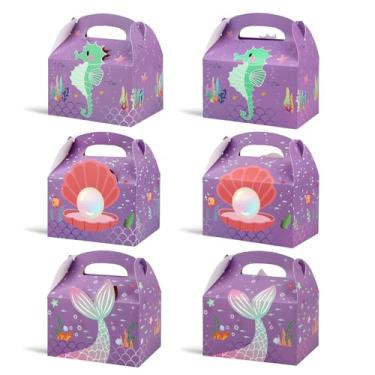 Imagem de Sumalon 36 caixas de lembrancinhas de festa com alças, caixas de doces dobráveis de papel de 15 cm, caixas de presente para aniversário, chá de bebê, casamento, decorações de artigos de festa infantil