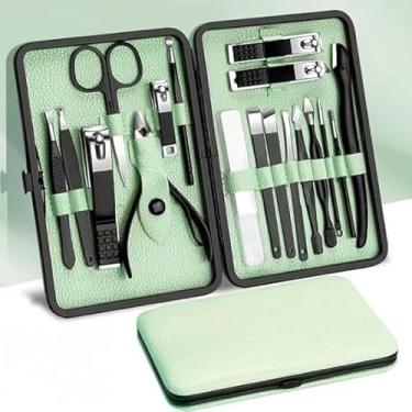 Imagem de Conjunto de manicure – Kit profissional de pedicure para cortadores de unhas 18 em 1, kit de ferramentas de manicure, kit de cuidados faciais de aço inoxidável, ideia de presente para mulheres, homens