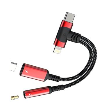 Imagem de Adaptador Lightning USB C para conector de fone de ouvido de 3,5 mm para Apple para iPhone 17 16 15 14 13 Pro Max (2 em 1) divisor de carregador de áudio conector de porta tipo C compatível com