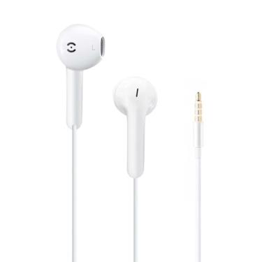 Imagem de MAS CARNEY Fones de ouvido com fio com conector de microfone de 3,5 mm WH9, fones de ouvido intra-auriculares de ajuste confortável para iPhone, jogos de PC, viagens de avião, escola, Samsung, Android