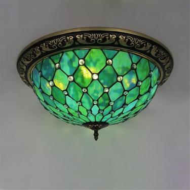 Imagem de Luminária de teto LED contemporânea de luxo para quarto, estilo retrô americano, criativa, para sala de estar, restaurante, escritório, casa de campo, hotel, corredor, café, bar, com vidro c