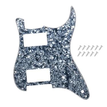 Imagem de DIAO79NI Humbucker Pro 11 Hole HH Guitar Strat Pickguard para para-lama americano/mexicano padrão Stratocaster estilo moderno, cinza pérola, 4 camadas.