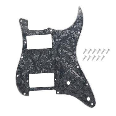 Imagem de DIAO79NI Humbucker Pro 11 Hole HH Guitar Strat Pickguard para para-lama americano/mexicano padrão Stratocaster estilo moderno, pérola preta, 4 camadas.