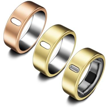 Imagem de Pacote com 3 capas compatíveis com Oura Ring Gen 4/Oura Ring Gen 3 Horizon/Heritage, Surport Charging com capa, protetor de TPU antiarranhões para homens e mulheres (tamanho 9, ouro x 2 + ouro rosa)
