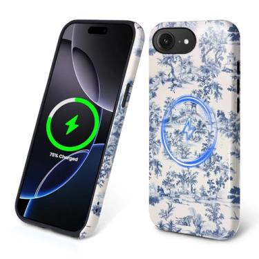 Imagem de Flivro Capa magnética para iPhone 16e, compatível com Magsafe, capa rígida de PC e amortecedor interno de silicone, capa de corpo inteiro antiarranhões, à prova de choque, capa fina - French Tea Break