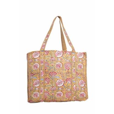 Imagem de INDACORIFY Sacola de atacado linda estampa de algodão acolchoada mercado compras mercearia praia bolsa baho bolsa de ombro presente para ela, Design - 4, Large