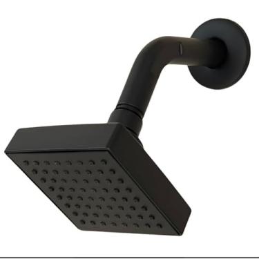 Imagem de Chuveiro Ducha Quadrada Articulável Preta 10x10cm