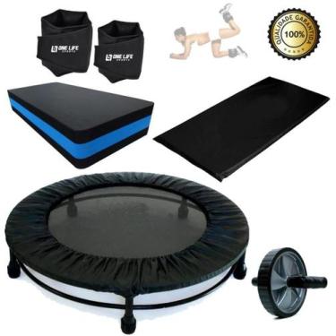 Imagem de Kit Aeróbico Mini Jump+Colchonete+Roda+Caneleira+Step+Capa - Infinity