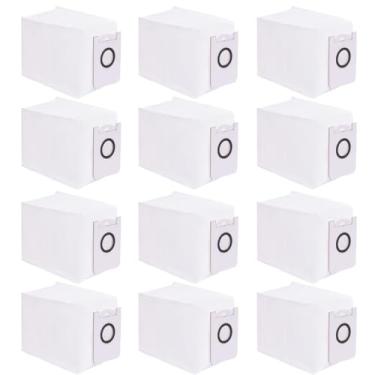 Imagem de Pacote com 12 sacos de vácuo compatíveis com aspirador de pó robô autoesvaziante bObsweep Dustin & Orb-i, peças de reposição de sacos de vácuo