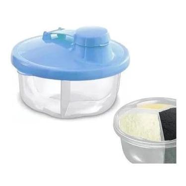 Imagem de 2 Unidades Organizador de Leite em Pó Bebê 3 Divisórias Com Dosador Fácil de Transportar