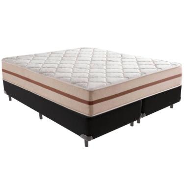 Imagem de Cama Box Preto E Colchão Classic 26 Cm Molas Ensacadas Queen Anjos