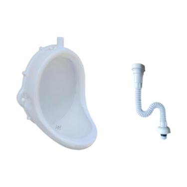 Imagem de Vaveren Mictório infantil simples sem água montado na parede, treinamento para urinar, mictórios infantis, mictório de alta eficiência para banheiro e vaso, com Tubo de 61 Cm