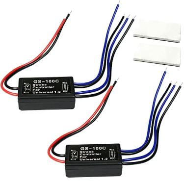 Imagem de Módulo de flash de luz de freio estroboscópica controlador pisca-pisca de carro módulo de flash LED para motocicletas, carros, caminhões, luzes de freio, luzes de parada traseira GS-100C 12-24V (pacote com 2)