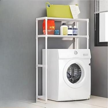 Imagem de Prateleira Organizadora Com Prateleiras Lavanderia Para Máquina De Lavar(2 andar Branco)