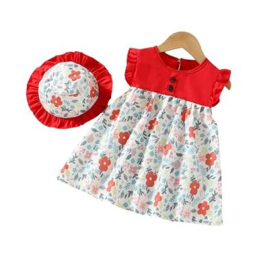 Imagem de Vestido Floral De Algodão Para Bebê Menina De Verão Sem Mangas Vestido