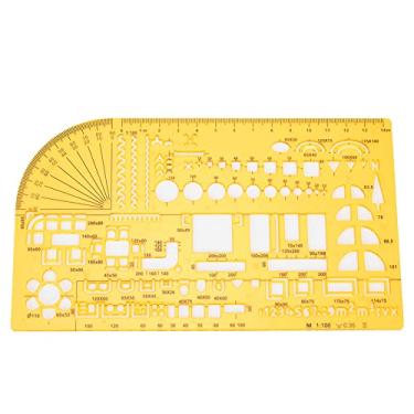 Imagem de Modelo de desenho de projeto arquitetônico Régua geométrica oca durável multifuncional para arquitetos Engenheiros Estudantes Material plástico Várias formas (4355)