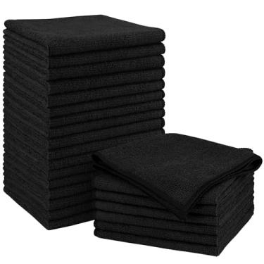 Imagem de Orighty Pano de limpeza de microfibra preto, toalhas de microfibra para carros, suprimentos de limpeza de carro altamente absorventes, panos sem fiapos panos limpos para cuidados com o carro, casa