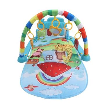 Imagem de Ainoli Baby Gym Play Mat Aprendizagem Sensorial Som Infantil Kick Play Piano Mat Brinquedo para Recém-nascidos (Padrão Animal Cogumelo)
