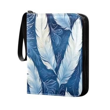 Imagem de Wassud Fichário de 4 bolsos com pena branca comporta 400 cartões padrão, álbum TCG CCG MTG à prova d'água, presentes para colecionadores, meninos e meninas