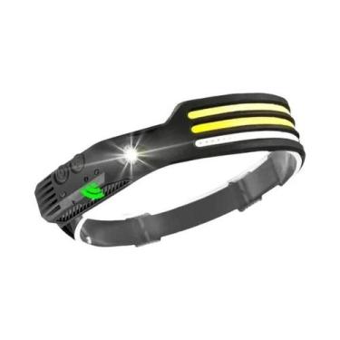 Imagem de Lanterna De Cabeça LED COB Recarregável Com Indução USB E Bateria Inte