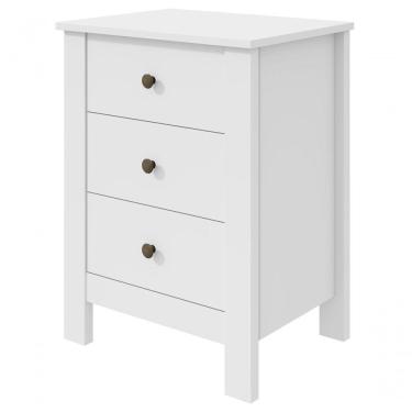Imagem de Mesa De Cabeceira 3 Gavetas Maggiore New - Lopas Branco.