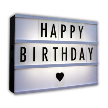 Imagem de Luminária Letreiro Light Box com 96 Letras, Números e Ícones – Painel Decorativo Personalizável para Quartos, Festas e Lojas