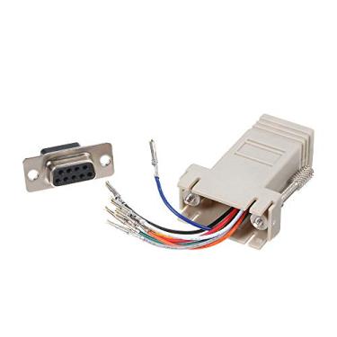 Imagem de Adaptador RJ45 para Porta Serial Fêmea Conector DB 9PIN Módulo Modem 8P8C Configurar Pinagens Específicas Reduzir Perda de Sinal Interferência