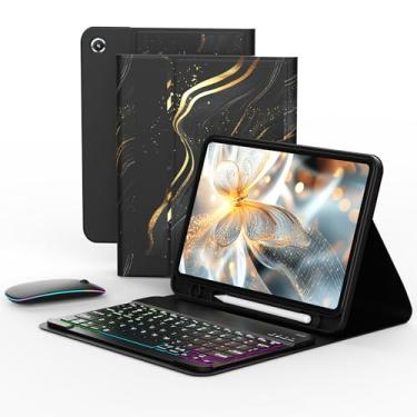 Imagem de Case with Keyboard Mouse for Samsung Galaxy Tab A9 Plus (Marble Black)