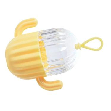 Imagem de Semme Caixa de Armazenamento de Esponja de Maquiagem Portátil Formato de Cacto Suporte para Liquidificador de Beleza Estojo de Transporte para Organizador de Viagem Material PS (Amarela)