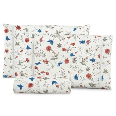 Imagem de Jogo de Lençol 200 Fios Algodão Estampa Borboletas – King, Queen, Casal e Solteiro(JARDIM,PADRÃO 3-PEÇAS)