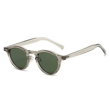 Imagem de Óculos de Sol Retrô Oval Feminino com Rebites, Estilo Punk Masculino, Tendência para Uso Externo, Proteção UV400 (Verde Champagne)
