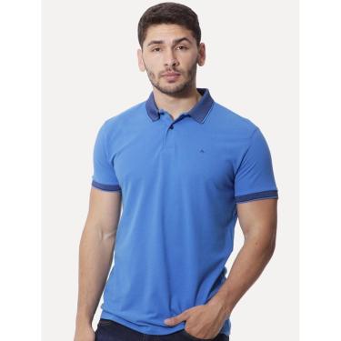 Imagem de Polo Aramis Masculina Piquet Duplo Gola Jacquard Azul-Masculino