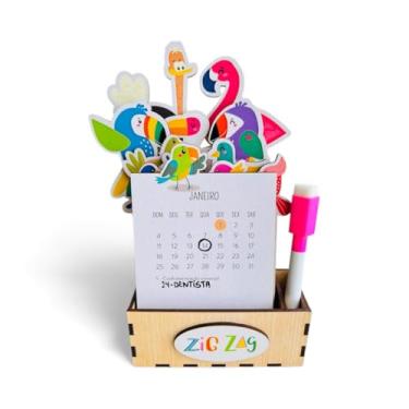 Imagem de Calendário Decorativo Madeira Mesa Escreva Apague Com Caneta