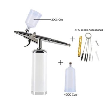 Imagem de Máquina de escova de ar sem fio de alta pressão profissional fabricante para decorar bolos Airbrush Compressor Kit ferramenta automotiva(METU40 C White)