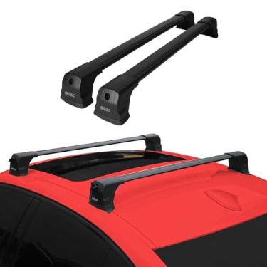 Imagem de OMAC Barras transversais de rack de teto para BMW Série 3 E90 Sedan 2004-2011 / E91 Touring 2005-2012 bloqueável 75 kg alumínio preto 2 peças serve para transportadores de carga, caiaque, canoa