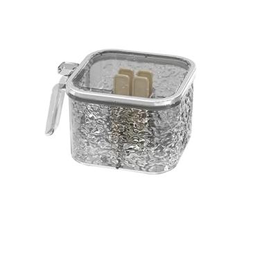 Imagem de Caddy de Condimentos Elegante com Colher - Conjunto Cozinha Residencial para Sal Ajinomoto Temperos Organizador Plástico Frescor Armazenamento Múltiplos Compartimentos Design Econômico Espaço Grau Ali