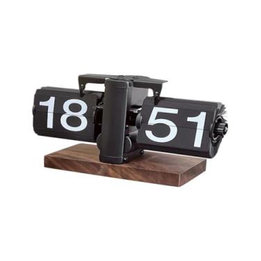 Imagem de Relógio Mecânico de Virar Páginas Retrô Madeira Sólida Novo Decoração Mesa para Casa Pêndulo com Personalidade