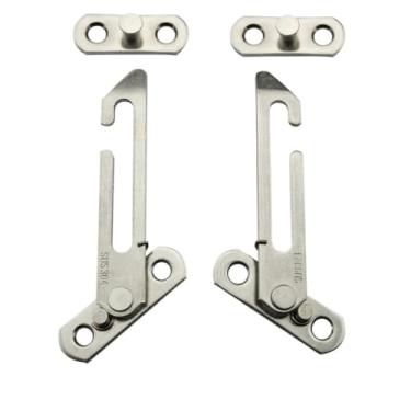 Imagem de Fechaduras de porta de janela de metal, fechaduras de corrente de janela, kits de trava de janela de metal, fácil instalação, ferragens domésticas para janelas, portas, geladeiras, armários, cercas