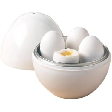 Imagem de Cozedor de Ovos para Micro-ondas, 16cm x 13cm, Capacidade para 4 Ovos, com Bandeja e Travamento