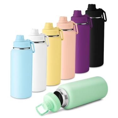 Imagem de Garrafa Térmica, 960ml, Design Funcional, Amarelo, Ideal para Uso Diário, Trabalho, Estudo e Viagens