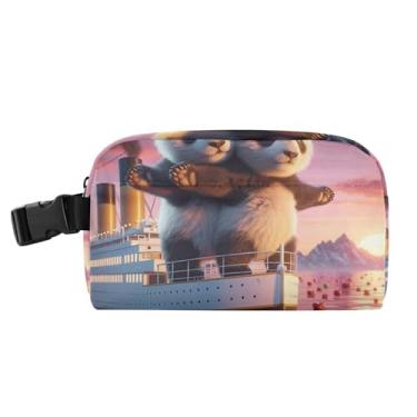 Imagem de TSENQUE Lancheira personalizada divertida Panda Titanic Love Scene para trabalho, mulheres, meninas, lancheira isolada para meninos e crianças, linda flor, portátil, lancheira para crianças pequenas